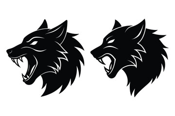 Wolf head silhouette vector with sharp lines for modern aesthetics