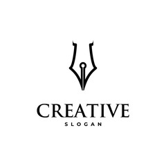 creative pen nib logo abstract design