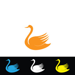Obraz premium swan logo and vector template