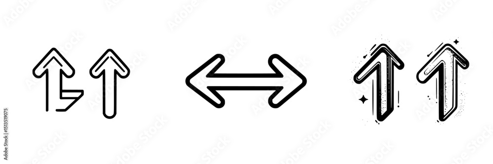 Poster directional arrows indicating movement and navigation, suitable for various applications and designs