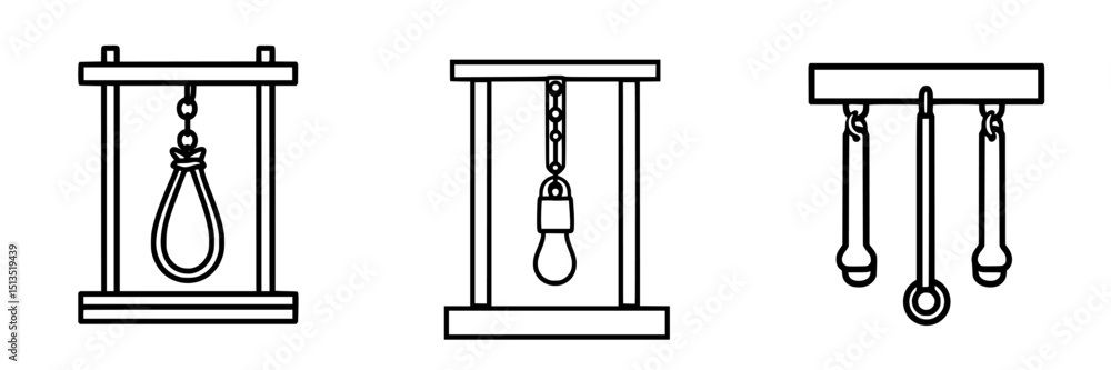 Aufkleber vector icons of hanging objects in a minimalist style for design purposes and educational materials