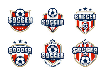 soccer logo collection badge set