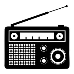 Vintage Radio Icon Retro Broadcast Receiver Illustration
