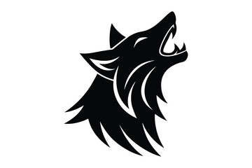 Obraz premium wolf head silhouette vector for playful branding Design