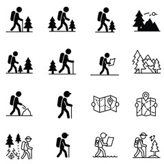 man and woman icons of travel