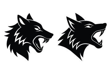 Hand-drawn wolf head silhouette vector for artistic illustrations © Crea Vector Designer