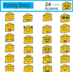 Emoji Icon Set on White Background