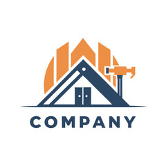 Naklejka premium Modern Construction Company Logo Symbolizing Building and Real Estate