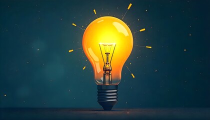 Bright Glowing Light Bulb Symbolizing Creativity and Innovative Ideas

