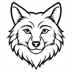 Fototapeta premium Himalayan wolf head line art graphic design isolated on white background