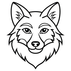 Obraz premium Simple line art of Italian wolf head graphic isolated on white background