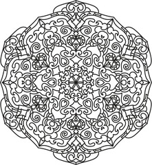 Ornate Medieval Mandala Pattern for Zen Meditation and Stress-Relief Coloring Activities