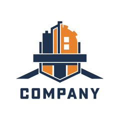 Fototapeta premium Abstract city building and construction logo design for business