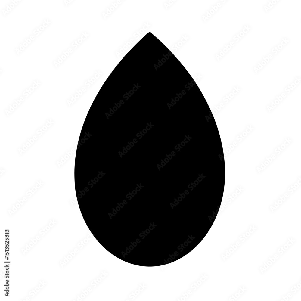 Poster black vector icon representing a drop shape commonly associated with liquids or moisture in design a
