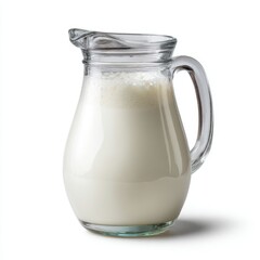 Fresh milk in glass pitcher dairy product beverage