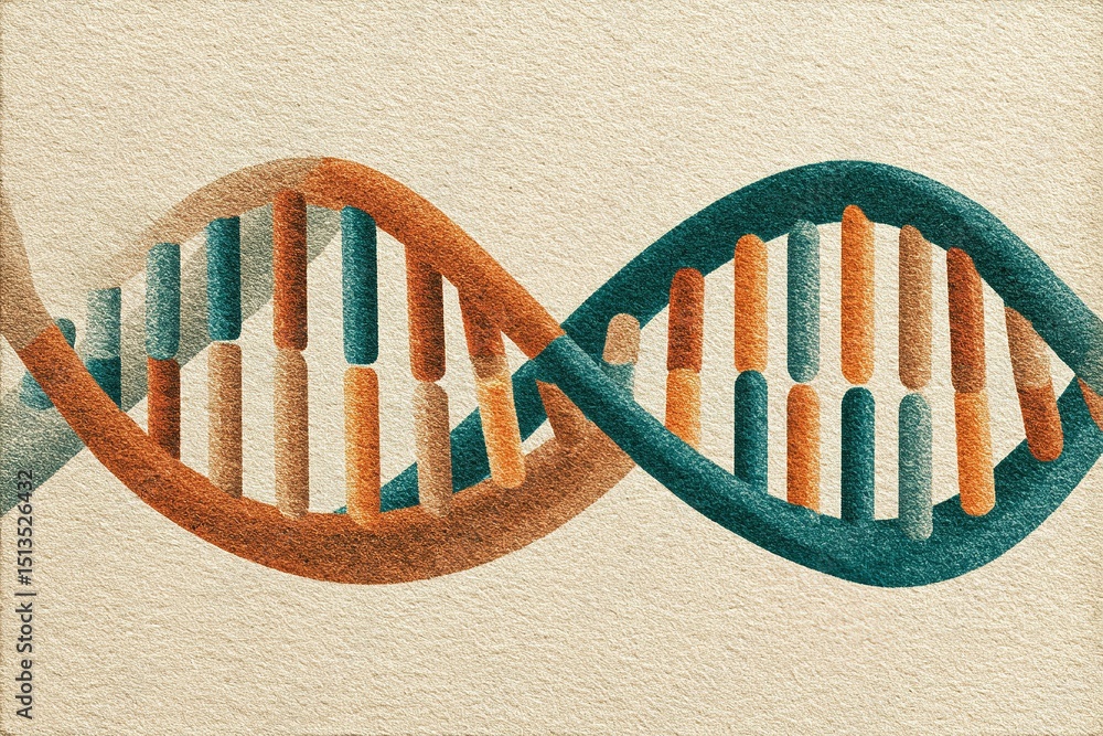 Poster unique visual representation of dna strands showcasing the intricate structure and colors in artisti