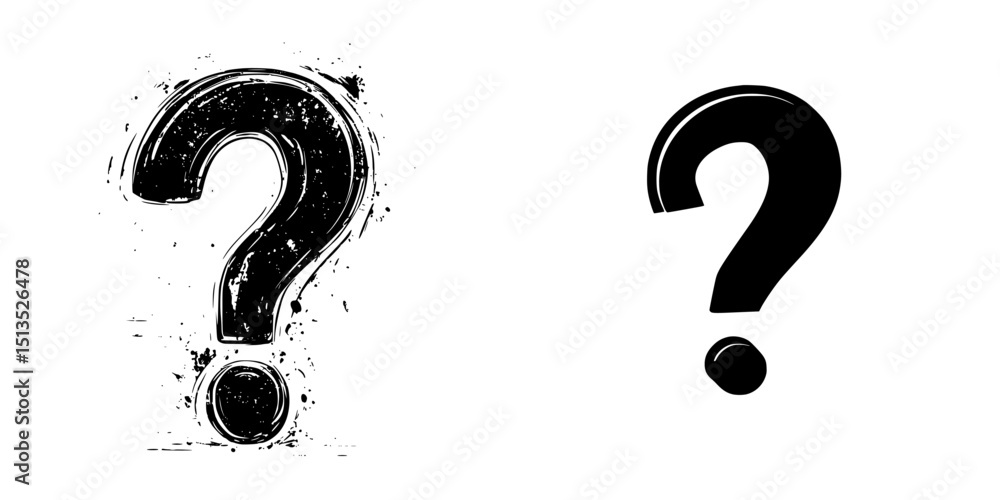 Poster black vector icons of question marks representing inquiry and curiosity in design and communication