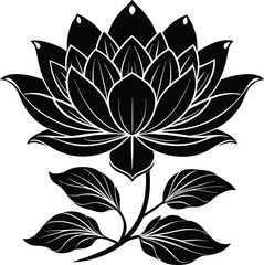 Obraz premium black and white lotus flower