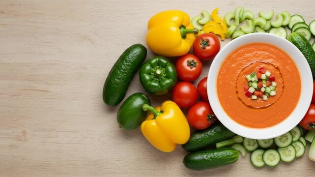Refreshing Summer Gazpacho with Fresh Vegetables