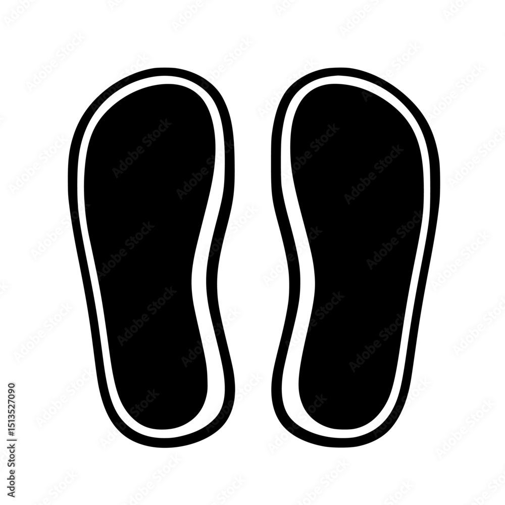Poster black vector icon of footprints representing movement or navigation in a simple design for various a