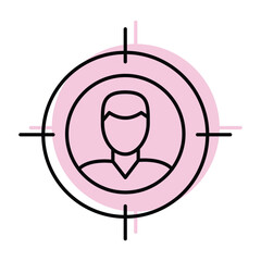 Customer Focus color shadow thinline icon , vector, pixel perfect, illustrator file 
