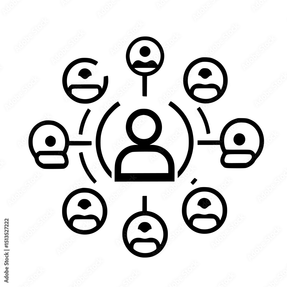 Poster connecting individuals through collaborative networking in a structured design format