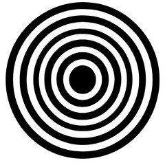 Black concentric circles icon representing focus and clarity in design for modern applications