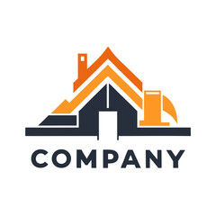 Modern house real estate company logo design concept