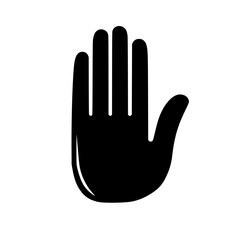 Stop gesture illustration representing caution and communication in safety contexts