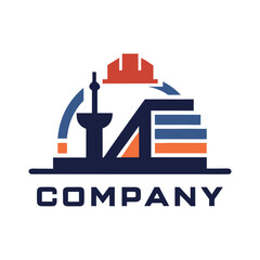 Obraz premium Engineering and Construction Company Logo Design Visual