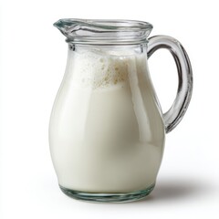 Fresh milk in glass pitcher dairy product