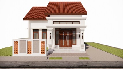 Modern Residential House with Terrace and Garden