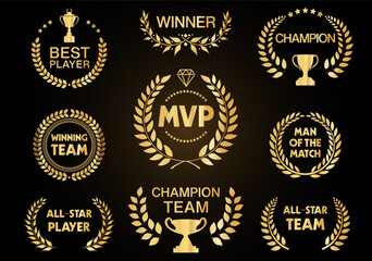 Sport Awards and best nominee award golden laurel wreaths