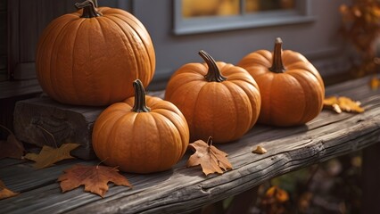 pumpkins on the ground