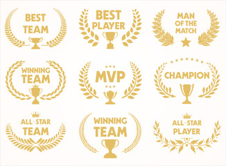 Sport Awards and best nominee award golden laurel wreaths