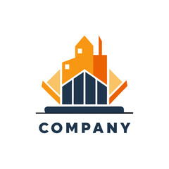 Obraz premium Abstract Building Logo Depicting Architectural Excellence and Corporate Identity