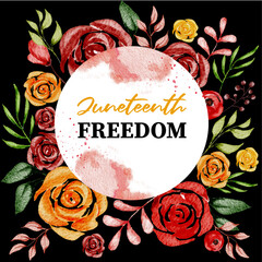 Juneteenth template design, Juneteenth freedom template design, Vector illustration of Happy Juneteenth 19 June 