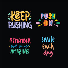 Fototapeta premium Motivational quotes, colorful typography design.