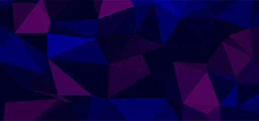 Dark geometric background with purple & blue triangles