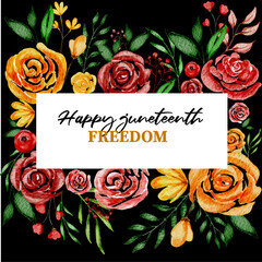  Vector illustration of Happy Juneteenth 19 June, Juneteenth template design