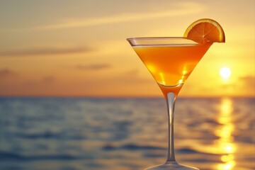 Sunset Cocktail at the Beach an Exotic Vacation Destination Ideal for Rest and Relaxation