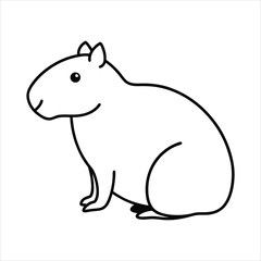 Line art of capybara.