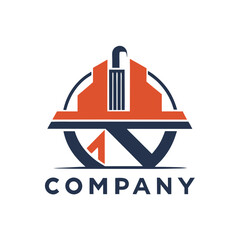 Naklejka premium Abstract logo design featuring building and number one form