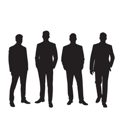 Business people, set of vector silhouettes and silhouettes of men
