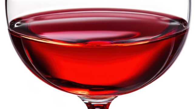 Glass of red wine isolated on transparent background, PNG