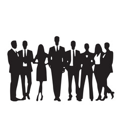 Business people, set of vector silhouettes and silhouettes of men
