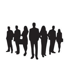 Business people, set of vector silhouettes and silhouettes of men
