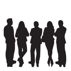 Business people, set of vector silhouettes and silhouettes of men
