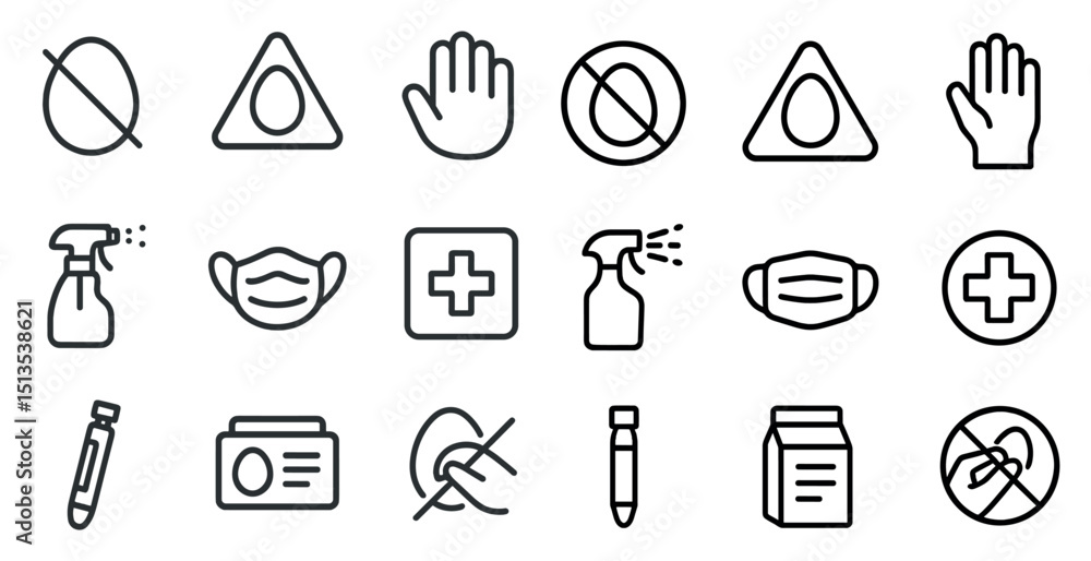 Poster set of icons for web