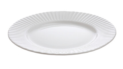 Elegant white plate isolated on transparent background, PNG